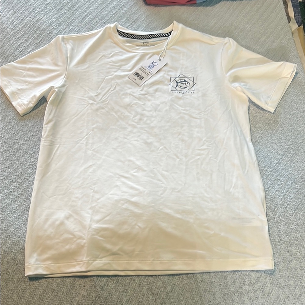 Southern Tide Blue and White Rashguard Swim Shirt